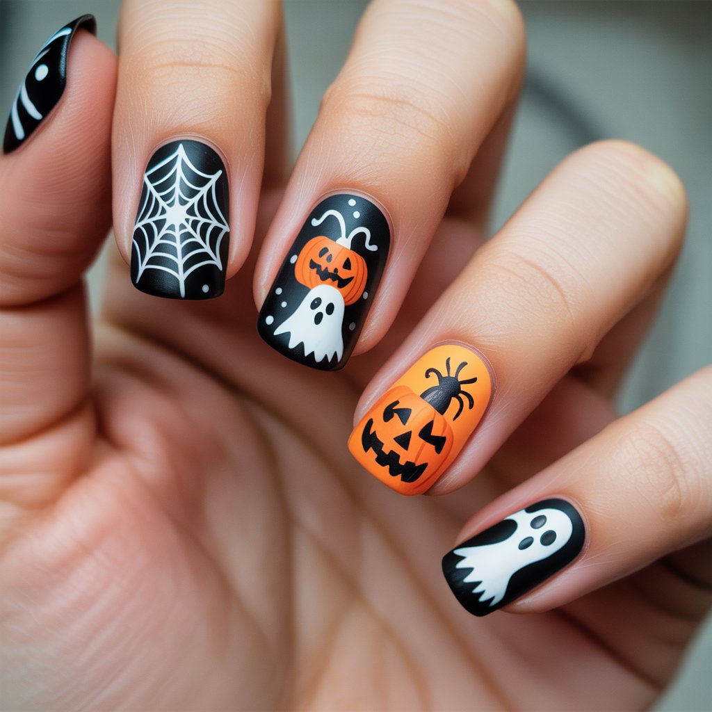 Halloween Nails 13 easy halloween nail art designs
