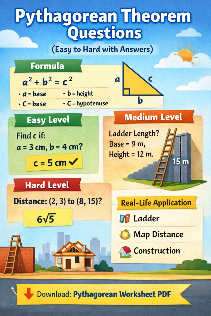 pythagoras theorem questions